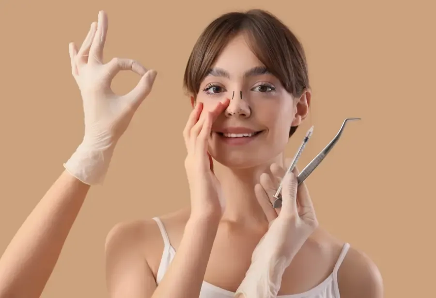 Happy rhinoplasty patient